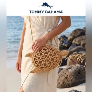 Viral Tommy Bahama Wicker Woven Rattan Turtle Crossbody Bag